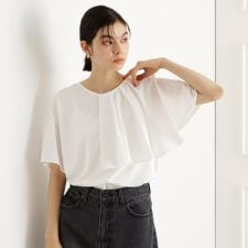 アシメケープ風プルオーバー【接触冷感洗濯機OK】