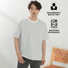 パーフェクテックボーダー半袖Tシャツ 【吸水速乾／洗濯機OK】