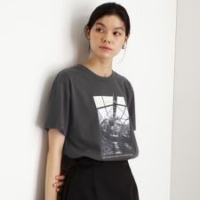 カレッジ＆フォトプリントTシャツ【洗濯機OK】