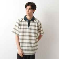 変形ボーダーポロシャツ【洗濯機OK】