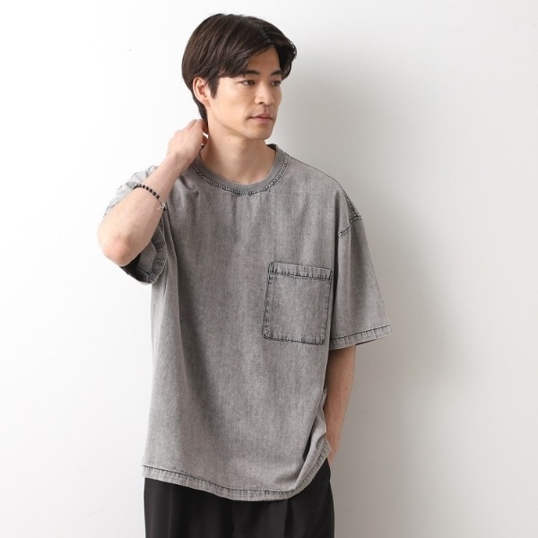 新品□タケオキクチ/ワッフル×ツイルランダムシャツ/レ/【M】