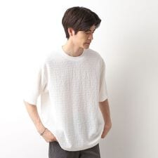 楊柳ボーダー半袖Tシャツ【洗濯機OK】