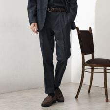 エバーデニムスラックス【色落ちしにくい洗濯機OKストレッチセットアップ可】