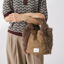 キルト×フェイクファー2WAYトート
