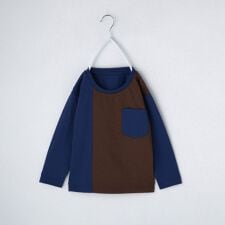 【110-160洗濯機OK】切り替え長袖Tシャツ