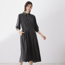 5分袖シャツワンピース【接触冷感防シワ吸水速乾UVケア洗濯機OK】