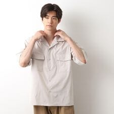 ザ ショップ ティーケー(THE SHOP TK)のCAVEダブルフラップ半袖シャツ【吸水速乾／ストレッチ／洗濯機OK】