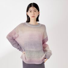 スペースダイ透かし編みニット