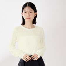 ウェーブシアー袖クシュプルオーバー【洗濯機OK】