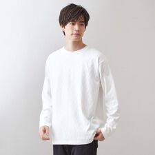 リンクスジオメトリック長袖Tシャツ【サスティナブル素材使用洗濯機OK】