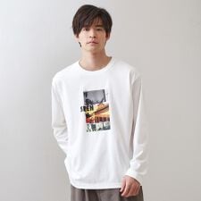 フォトグラフプリント長袖Tシャツ【洗濯機OK】
