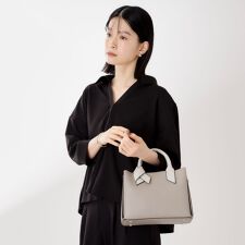 バイカラー合皮ショルダーバッグ