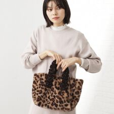 フリルハンドルフェイクファーバッグ