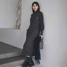 1枚でこなれ見え ハーフZIPワンピース【毛玉になりにくい静電気防止洗濯機OK】