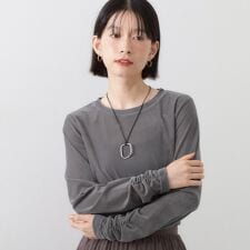 【程よいシアー感】ベロア袖クシュプルオーバー