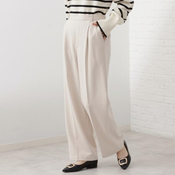 【着丈選べるXS～XLサイズ】あったか裏起毛ワイドパンツ