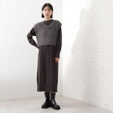 ザ ショップ ティーケー(THE SHOP TK)の優秀ふわふわベスト＆ニットワンピース【毛玉になりにくい静電気防止洗える】