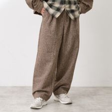ツイードワイドパンツ 【洗濯機OK／セットアップ可】