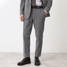 ツイードライクジャージスラックス【セットアップ可／洗濯機OK】