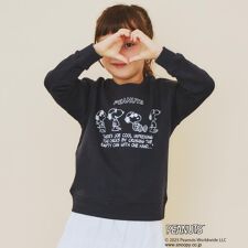 【110-160】Peanutsピーナッツコラボ スヌーピープリントスウェット 親子リンク