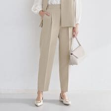 【通勤・セレモニー】美脚シルエット ダブルクロステーパードパンツセットアップ可