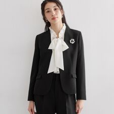 【通勤・セレモニー】ダブルクロス ノーカラージャケットセットアップ可