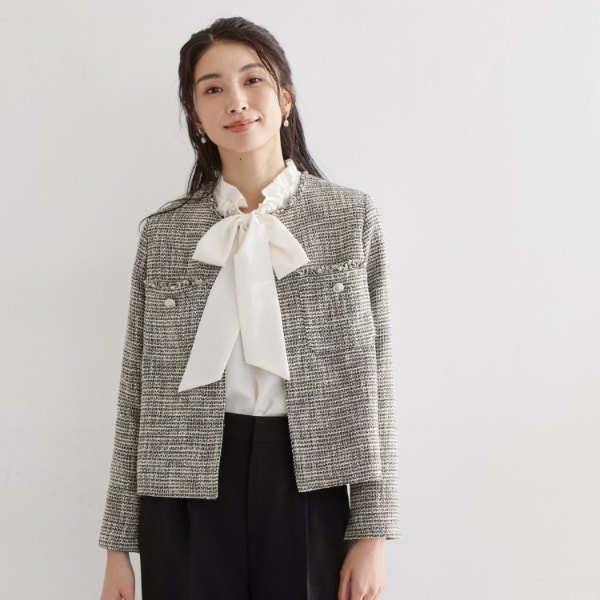 通勤・セレモニー】ツイードノーカラージャケット | ザ ショップ