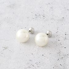 大ぶりパール調キャッチ 2WAYピアス