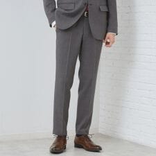 【セットアップ可防シワ洗濯機OK】AVANT WOOLYグレンチェックスラックス