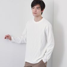 【立体感のある表情が上品】リンクスアーガイル長袖Tシャツ