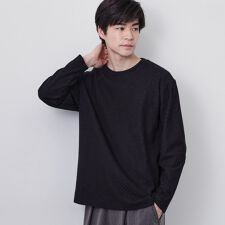 【長く愛せる、定番ロンT】リンクスジャカード長袖Tシャツ