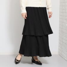 【セレモニーにもカジュアルにも】2段ティアードプリーツスカート
