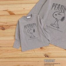 【110－160】PEANUTS ／ ピーナッツ スヌーピー ヴィンテージ風プリント長袖Tシャツ