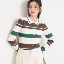 衿付マルチボーダーニット