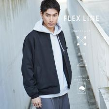 FLEX LINE ストレッチリブブルゾン　ストレッチ防シワマシンウォッシャブルセットアップ可