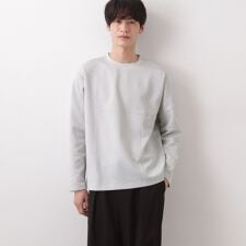 ダンボール ステッチ切替デザイン 長袖Tシャツ 洗濯機OK