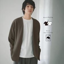 カーディガン＋半袖Tシャツ セットアイテム 洗濯機OK