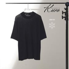 《KURO》半袖モックネックニット 接触冷感