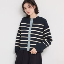 【羽織るだけでこなれ感を演出】デニム切替カーディガン