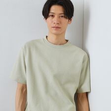 【カジュアルすぎないキレイめTシャツ】ハニカム リンクス半袖Tシャツ 洗濯機OK