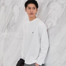 ビジネス兼用 カルゼモックネック長袖Tシャツ 洗濯機OK毛玉になりにくい