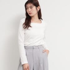 スクエアネックテレコトップス