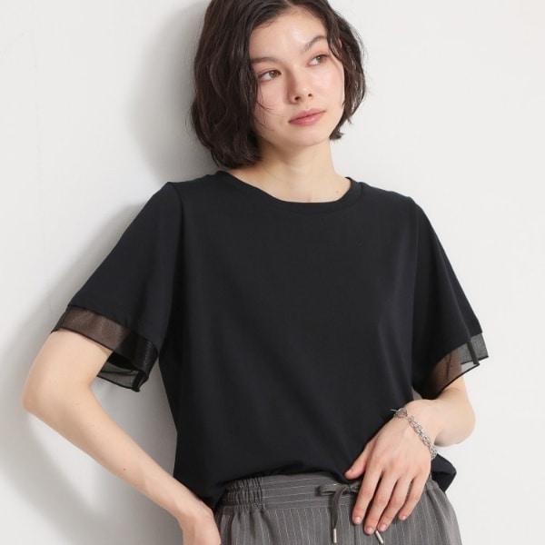 M-XLひんやり】上品な透け感 袖口シアーTシャツ | ザ ショップ