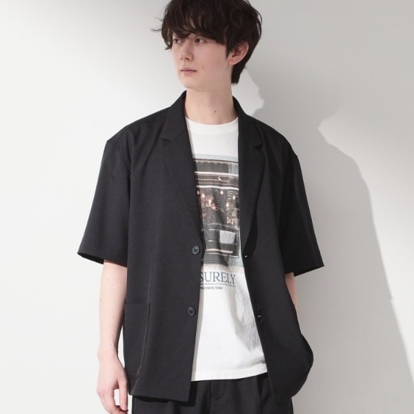 リラックスワイド 5分袖ジャケット セットアップ可／洗濯機OK | ザ