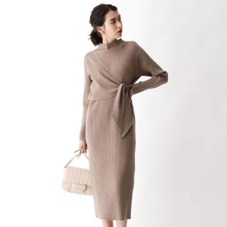 ノット使いハイネックニットワンピース オペークドットクリップ Opaque Clip ファッション通販 マルイウェブチャネル Ca000 870 91 01