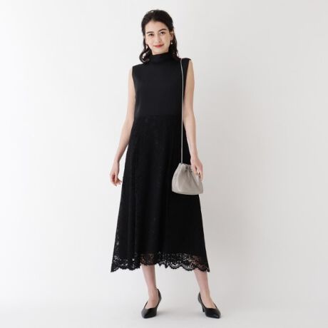 サテン レースドッキングワンピース オペークドットクリップ Opaque Clip ファッション通販 マルイウェブチャネル