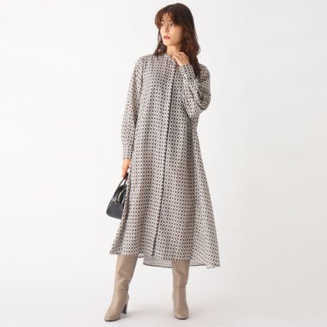 レトロプリント ロングシャツワンピース オペークドットクリップ Opaque Clip ファッション通販 マルイウェブチャネル