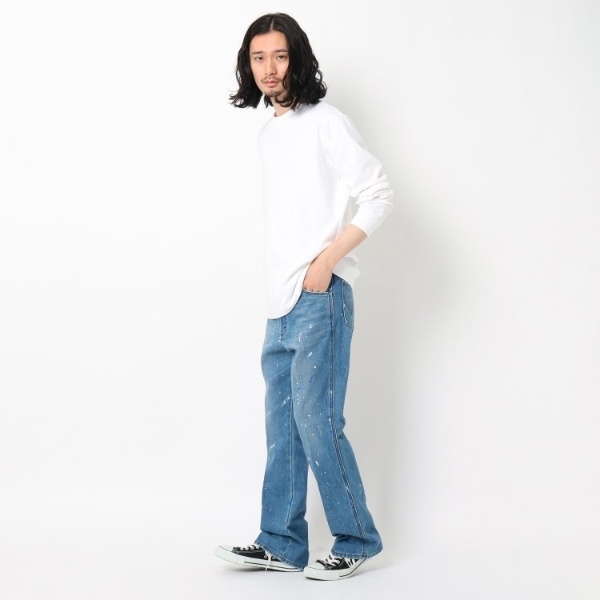 ◇【別注】Wrangler ペイントフレアデニムパンツ | オペークドット