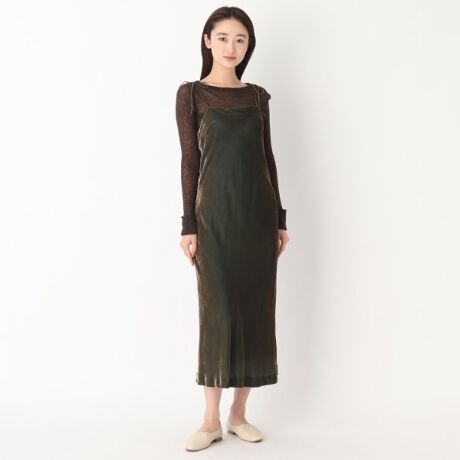 ◇【百々千晴さんコラボ】シルクレーヨンベルベット キャミドレス  