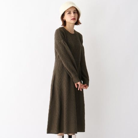 パターン編みf Fニットワンピース オペークドットクリップ Opaque Clip N ファッション通販 マルイウェブチャネル